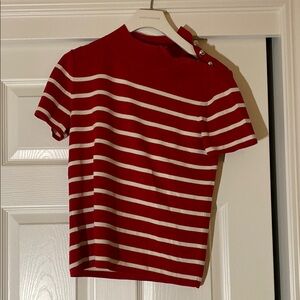 Talbots Red and White Striped Top